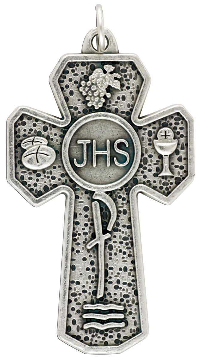 Buy 5 Way JHS Communion Rosary Crucifix, 1.1/4in Gifts Catholic