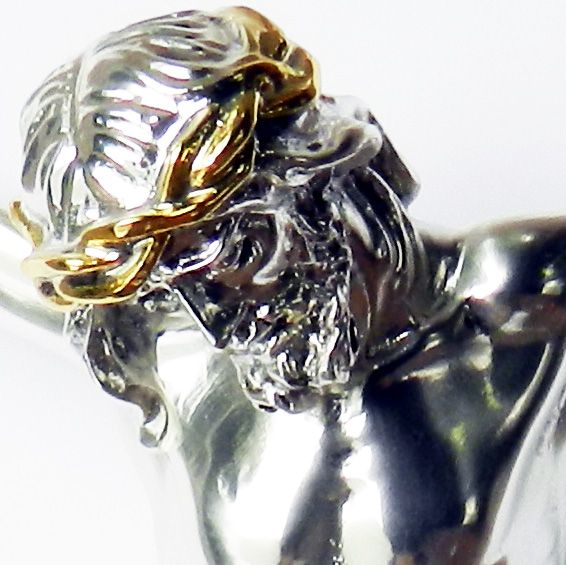 Extra Large Metal Corpus - Silver and Gold Finish 13-3/4 inch