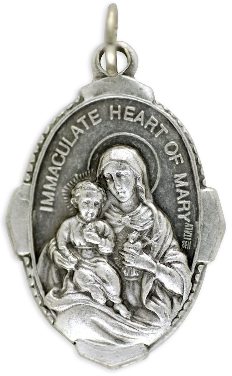 Immaculate Heart Of Mary Pray For Us Medal Oval Shape Giftscatholic