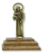 St Anthony Table Top Icon, Antique Gold on Wood Base - 2.75"    (Minimum Purchase is 1)   