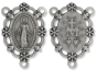 Ornate Oval Miraculous Medal Centerpiece - Silver Ox, 1.25"   (Minimum quantity purchase is 2)