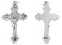 Flared Sunburst Crucifix - 2-1/8" Silver Oxidized, Made in Italy  * (Minimum quantity purchase is 1)