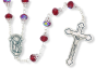 AB Deep Red Capped Bead Linked Rosary - 26" Made in Italy   (Minimum qty. purchase is 1)