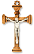  Small Olive Wood Crucifix with Lined Posts - 1.5"    (Minimum quantity purchase is 1)