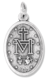 ENAMEL SLIGHTLY FADED!   Miraculous Medal 1 inch Blue Enamel Accented - LATIN (Minimum quantity purchase is 3)