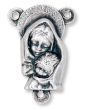 Madonna and Child Rosary Center – 7/8" Silhouette Silver Oxidized, Made in Italy  (Minimum quantity purchase is 3)