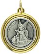  Two-Toned St Michael / Guardian Angel Medal  - 1 Inch  (Minimum quantity purchase is 2)