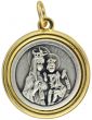Two-Toned Sacred Heart Jesus / Scapular Medal  - 1 Inch (Minimum quantity purchase is 1)