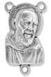 St. Padre Pio Rosary Centerpiece - Silver Ox, 1" (Minimum quantity purchase is 2)