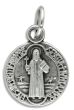 Small St Benedict Round Medal - 1/2", Silver Ox   (Minimum quantity purchase is 2)