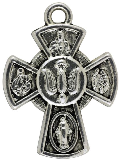 5 Way Cross with 8 Saints - 15 /16 " -  Closeout Sale * (Minimum quantity purchase is 3)