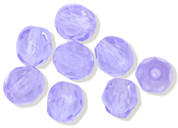   Czech Firepolished / Hydrangea Crystal  Beads 6mm  - pkg of 60    (Minimum quantity purchase is 1)