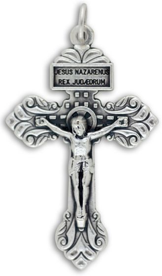 Pardon Crucifix II – 2-1/8" Silver Oxidized, Made in Italy * (Minimum quantity purchase is 1)