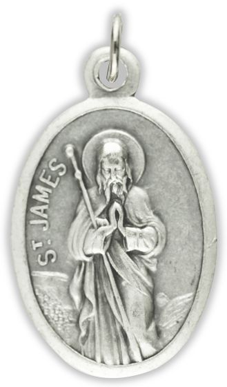  St James / Pray For Us Medal - Italian Silver OX 1 inch    (Minimum quantity purchase is 2)