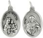 Brown Scapular Medal - 1" Silver Oxidized, Made in Italy *  (Minimum quantity purchase is 2)