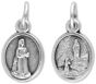 Our Lady of Lourdes & St Bernadette Medal - 1/2" Silver Oxidized, Made in Italy  (Minimum quantity purchase is 3)