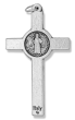 St Benedict Rosary Crucifix (Straight Edge) – 2 1/8" Large Silver Oxidized, Made in Italy  (Minimum quantity purchase is 1)