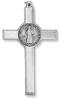 XL St Benedict Crucifix - 3" Straight Edge, Silver Oxidized, Made in Italy *   (Minimum quantity purchase is 1)