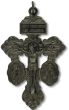 3-Way Pardon Crucifix (St Benedict & Miraculous Medal) - 2 1/8" Gunmetal, Made in Italy * (Minimum quantity purchase is 1)