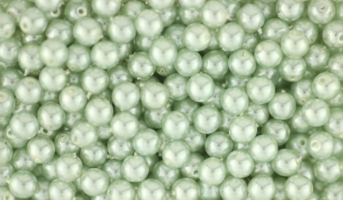 CZECH REPUBLIC Glass Pearl Beads, 6mm round, Light Mint - 60 per pack    (Minimum quantity purchase is 1)