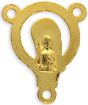  Mary with Crown of Stars Rosary Center Piece - Gold Plated     (Minimum quantity purchase is 2)