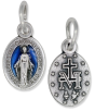 Small Miraculous Medal with Blue Enamel in Latin- 1/2", Made in Italy * (Minimum quantity purchase is 2)