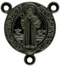 St Benedict Rosary Center Piece, Gun Metal Finish - 3/4 inch    (Minimum quantity purchase is 2)