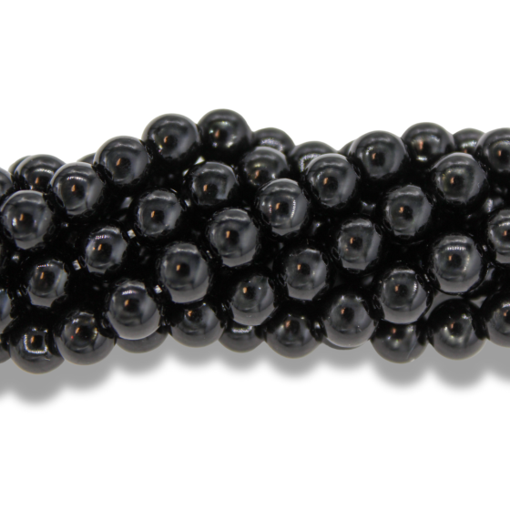 Black Glass Pearl Beads, 8mm - Pkg 60 (Minimum quantity purchase is 1)
