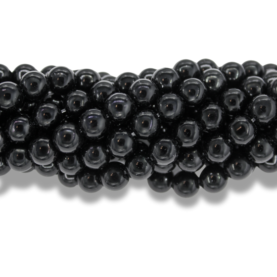 Black Glass Pearl Beads, 6mm - Pkg 60 (Minimum quantity purchase is 1)