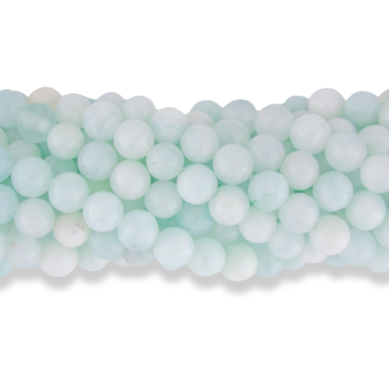 Jade Beads in Variegated Light Green, 6mm - Pkg 60 * (Minimum quantity purchase is 1)
