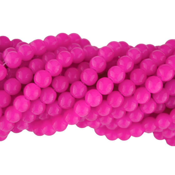 Hot Pink Glass Beads - 8mm, pkg 60  (Minimum quantity purchase is 1)