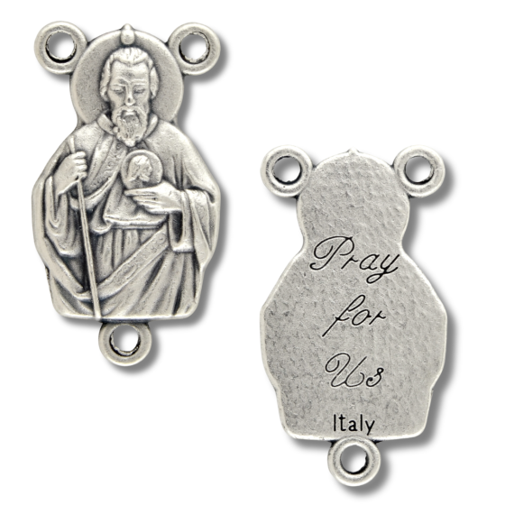 St. Jude Rosary Centerpiece -  Silver Ox, 1"  (Minimum quantity purchase is 2)