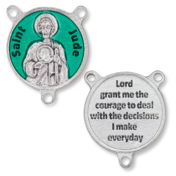 St. Jude Round Centerpiece - Green Enamel, 3/4"   * (Minimum quantity purchase is 2)