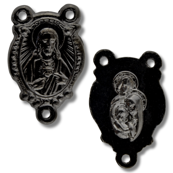   Sacred Heart - Holy Family Rosary Center Piece - Gun Metal Finish   (Minimum quantity purchase is 2)