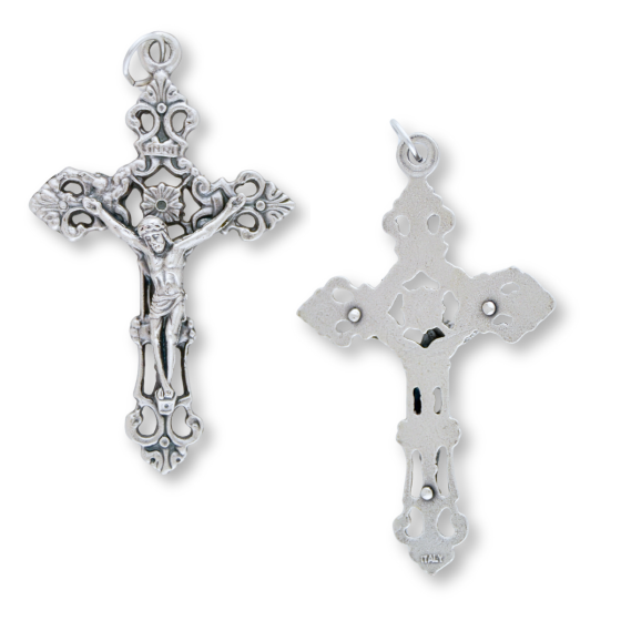  Fleur-de-lis Cut Out Design Crucifix - 2-1/16"  (Minimum quantity purchase is 1)