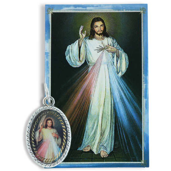 Divine Mercy Medal (1 inch) and Picture Card   (Minimum quantity purchase is 1)