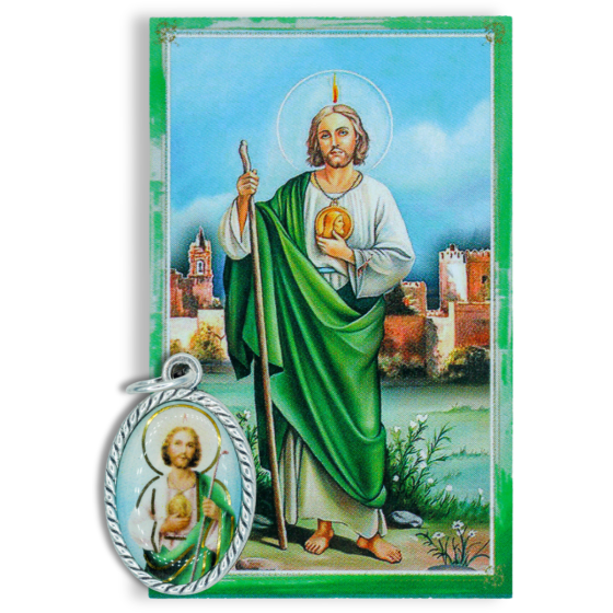 St Jude Medal (1 inch) and Picture Card  (Minimum quantity purchase is 1)