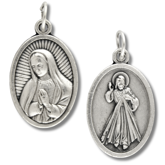  Divine Mercy Medal / Our Lady of Guadalupe - 1"  (Minimum quantity purchase is 3)