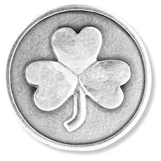 Shamrock (Theological Virtues) Pocket Token - 1.25", Silver Ox   (Minimum quantity purchase is 1)