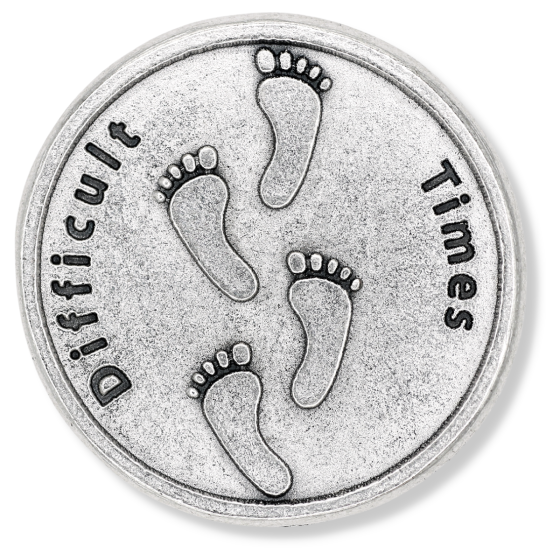  Difficult Times / Footprints Pocket Token   (Minimum quantity purchase is 1)