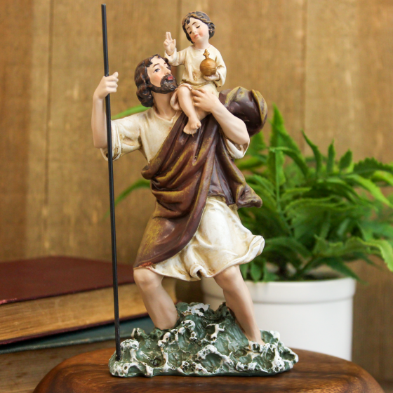 St Christopher Statue - 6.25"   (Minimum quantity purchase is 1)