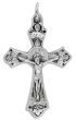 Small Grape and Vine Sunburst Crucifix -7/8" Silver Oxidized, Made in Italy *  (Minimum quantity purchase is 2)