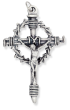 Crown of Thorns Crucifix Pendant – 2 1/4" Silver Oxidized, Made in Italy  * (Minimum quantity purchase is 1)