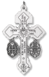 3-Way Pardon Crucifix (St. Benedict & Miraculous Medal) - 2-1/8" Silver Oxidized, Made in Italy  *  (Minimum quantity purchase is 1)