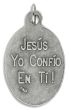 Divine Mercy Jesus / Jesus Yo Confio En Ti Medal - Italian Silver OX 1 inch  (Minimum quantity purchase is 2)