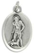  St Lazarus / Pray For Us Medal - Italian Silver OX 1 inch   (Minimum quantity purchase is 2)