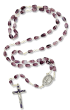 Holy Family Rosary (Purple 9mm Marbled Glass Beads) – Made in Italy *  (Minimum quantity purchase is 1)
