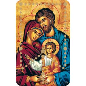  Pray the Rosary Card/Holy Family - PVC with raised beads    (Minimum quantity purchase is 1)