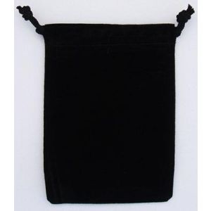 Black Velvet Rosary Pouch - 4" x 5.5" Drawstring Velour Rosary Bag * (Minimum quantity purchase is 3)