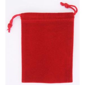 Red Velvet Rosary Pouch - 4" x 5.5" Drawstring Velour Rosary Bag  *  (Minimum quantity purchase is 2)